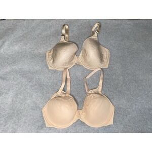 Natori Bra Lot Of 2 Size 34 DDD Peach/ Beige Or Nude Padded Underwire NWOT